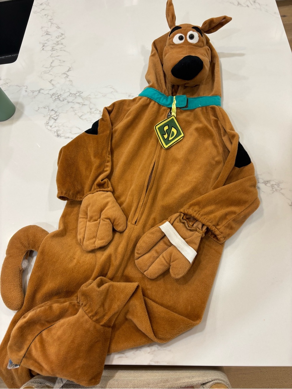 Scooby-Doo Brown Plush Kids Costume with Hood and Collar size Small